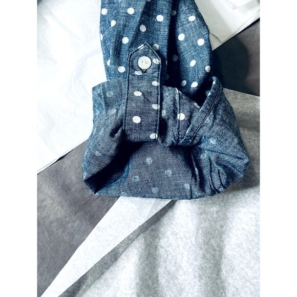 Talbots womens size 18WP button-up top grey/white polk-a-dot long sleeve career - Picture 7 of 10